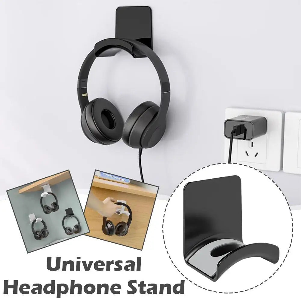 Under-Desk Headphone Stand – Wall Mount Hanger for Gaming & Office