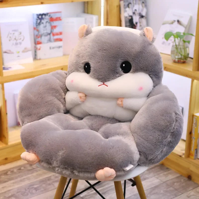 Cartoon Chair Cushion Office Cute Hamster Shaped Seat Cushion Winter Thermal Home Supplies