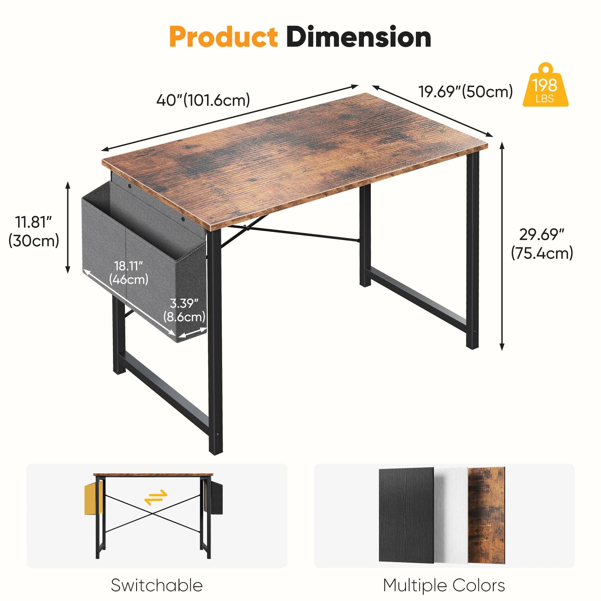 JHK Adjustable 31"–55" Computer Office Desk – Work, Study & Game in Style
