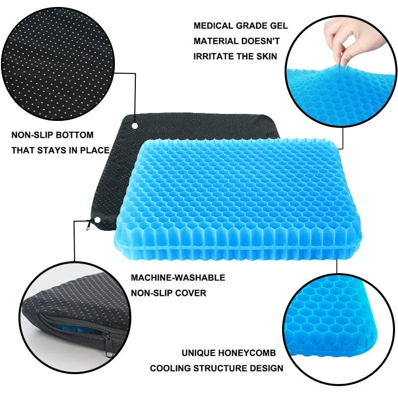 Gel Seat Cushion for Pressure Relief & Tailbone Pain
