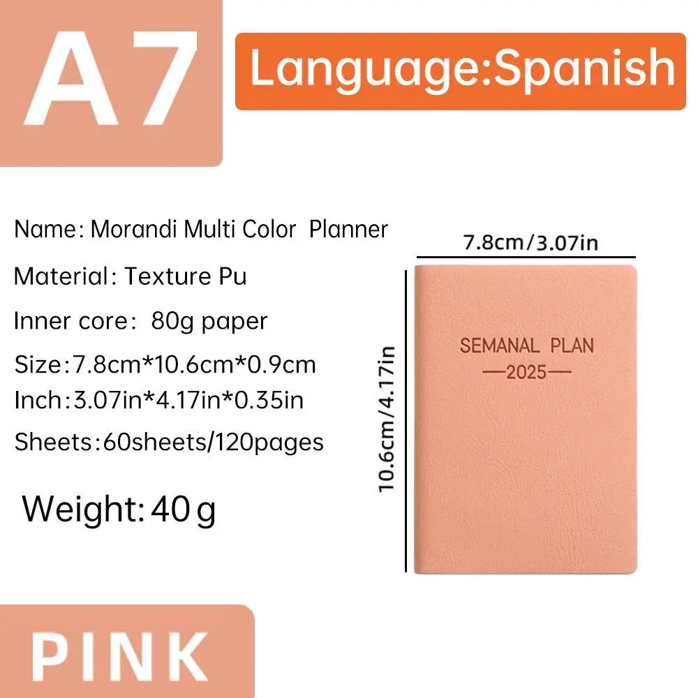 Minimalist 2025 Planner Notebook A5 – Morandi Color Daily Agenda