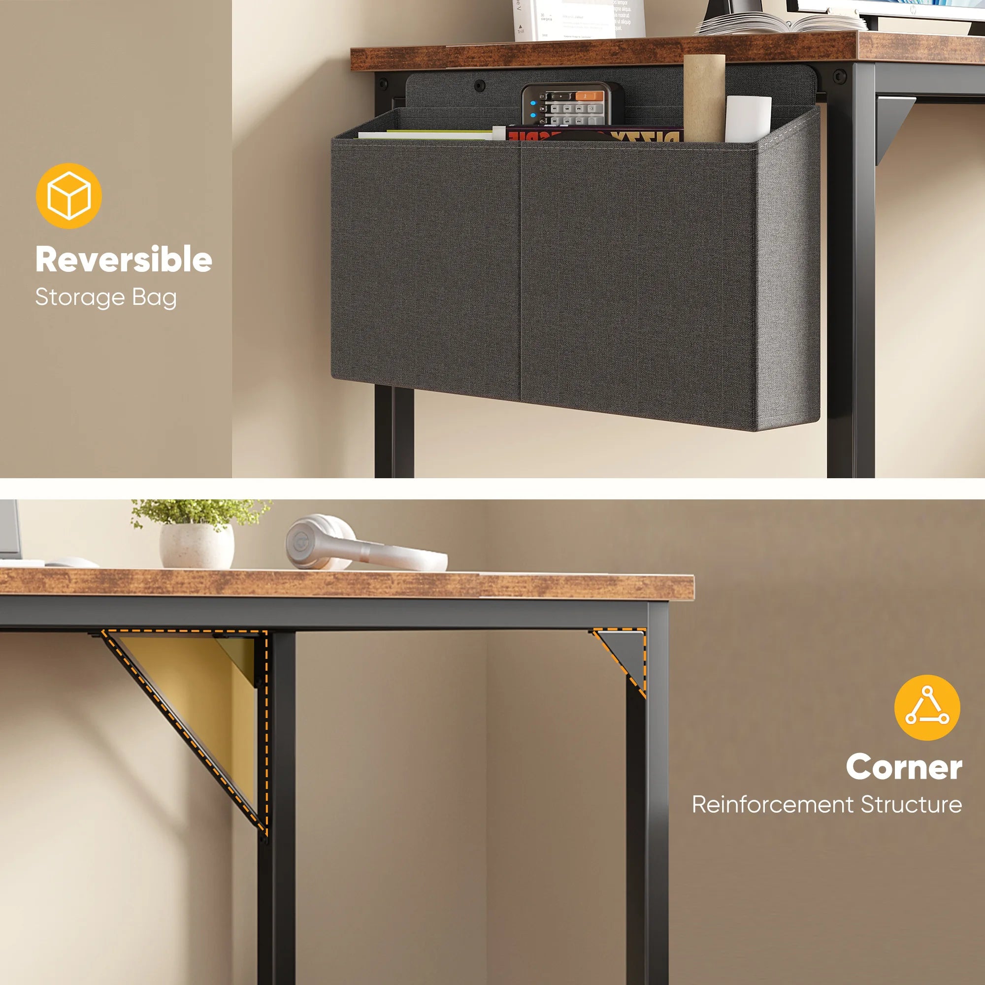 JHK Adjustable 31"–55" Computer Office Desk – Work, Study & Game in Style