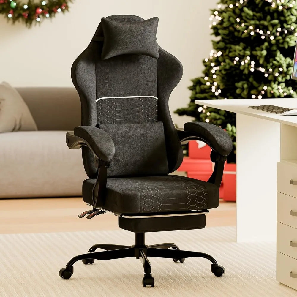 Ergonomic Gaming Chair with Footrest &amp; Massage Lumbar Support – High Back Recliner for Gaming, Office & Study (Custom Options)