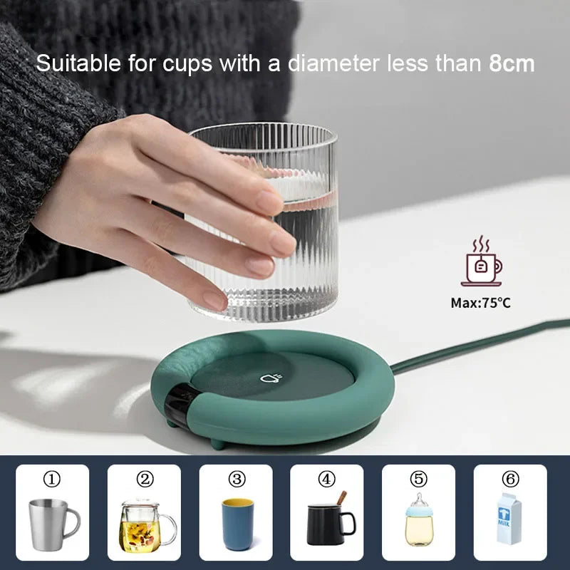 Electric Mug Warmer – 3-Temperature Adjustable Coaster for Home & Office