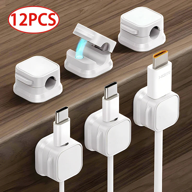 Magnetic Cable Clips & Cord Organizer for Desk & Home Office