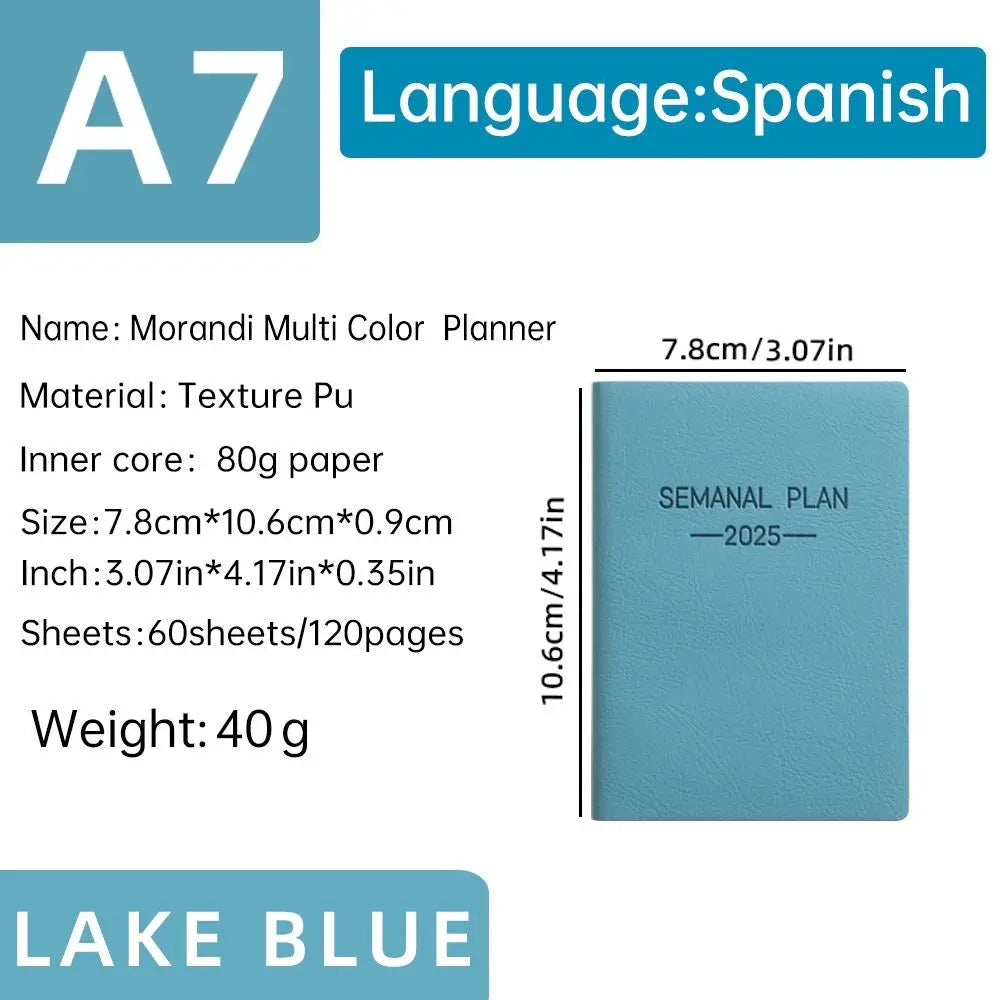 Minimalist 2025 Planner Notebook A5 – Morandi Color Daily Agenda