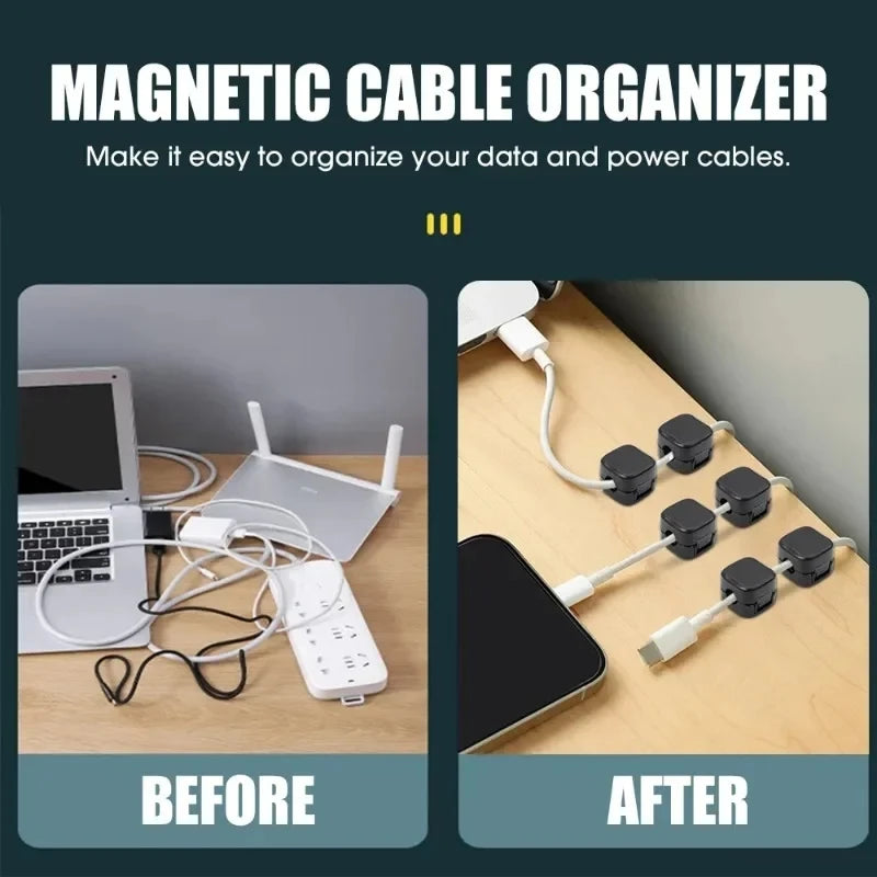 Magnetic Cable Clips & Cord Organizer for Desk & Home Office