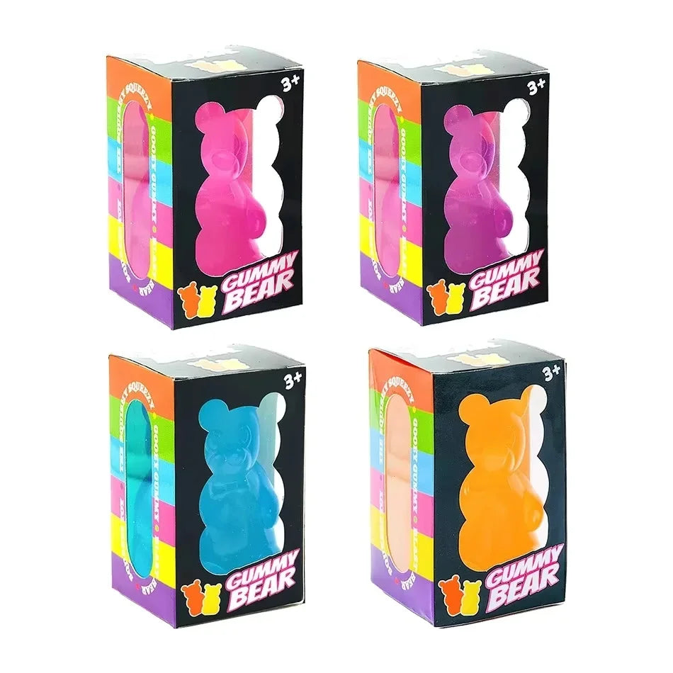 Cute Bear Stress Relief Squeeze Toy – Colorful Desk Decoration