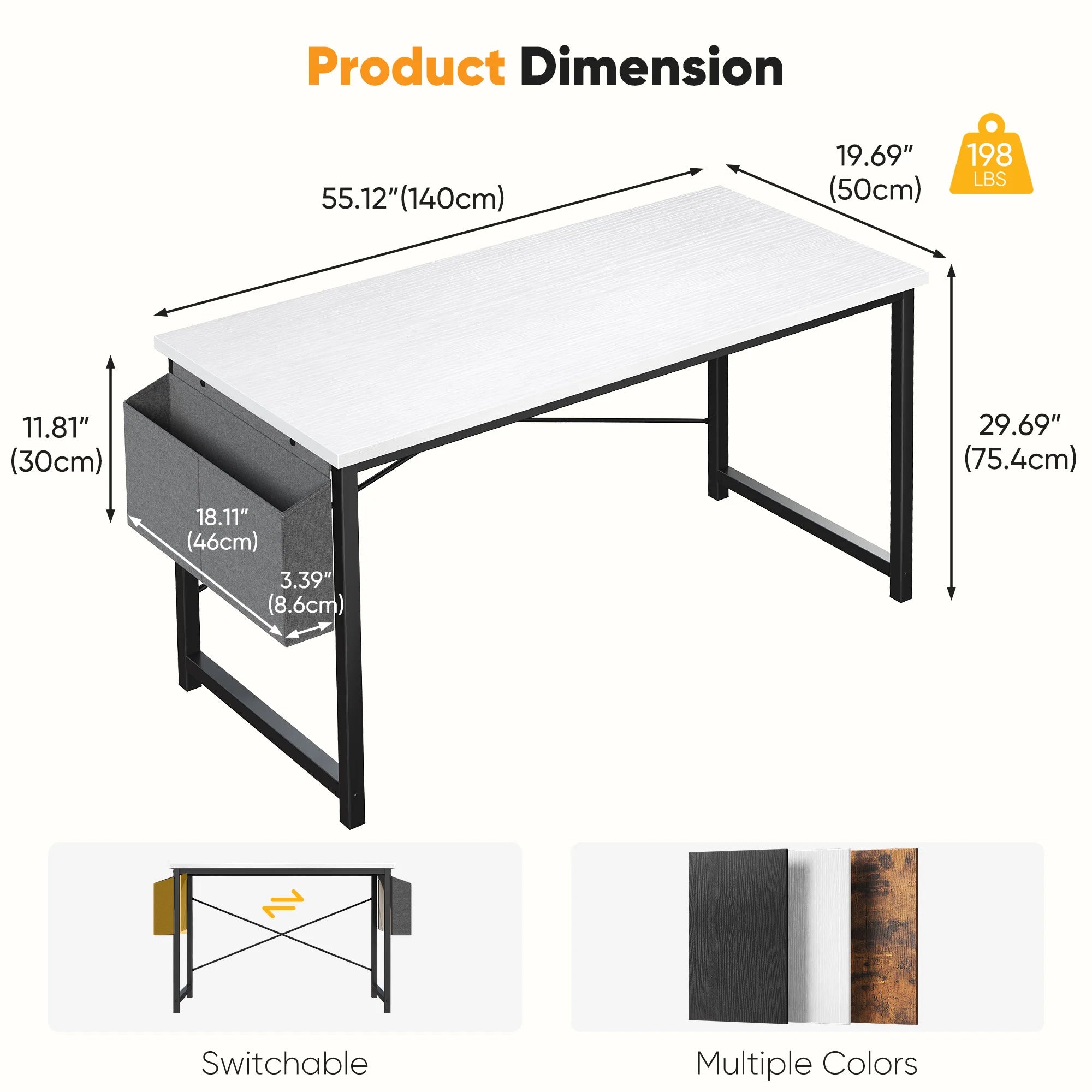 JHK Adjustable 31"–55" Computer Office Desk – Work, Study & Game in Style