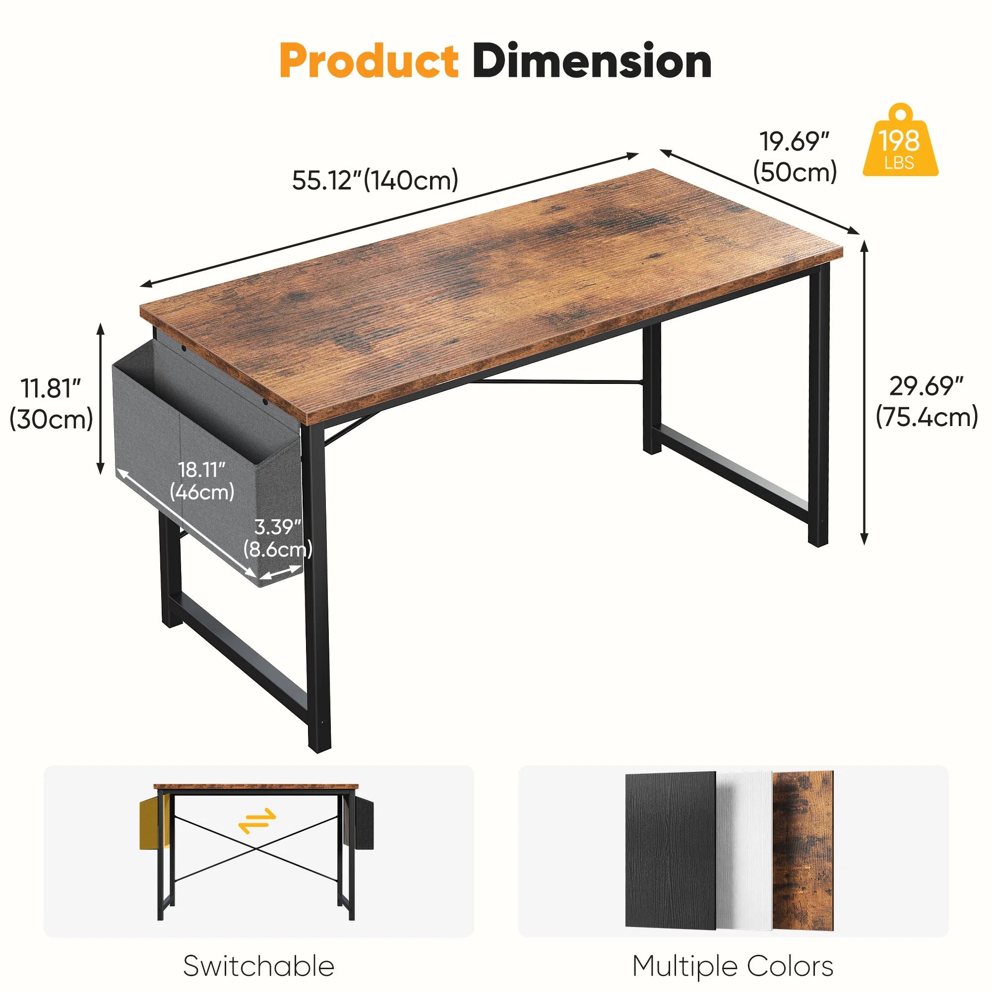 JHK Adjustable 31"–55" Computer Office Desk – Work, Study & Game in Style