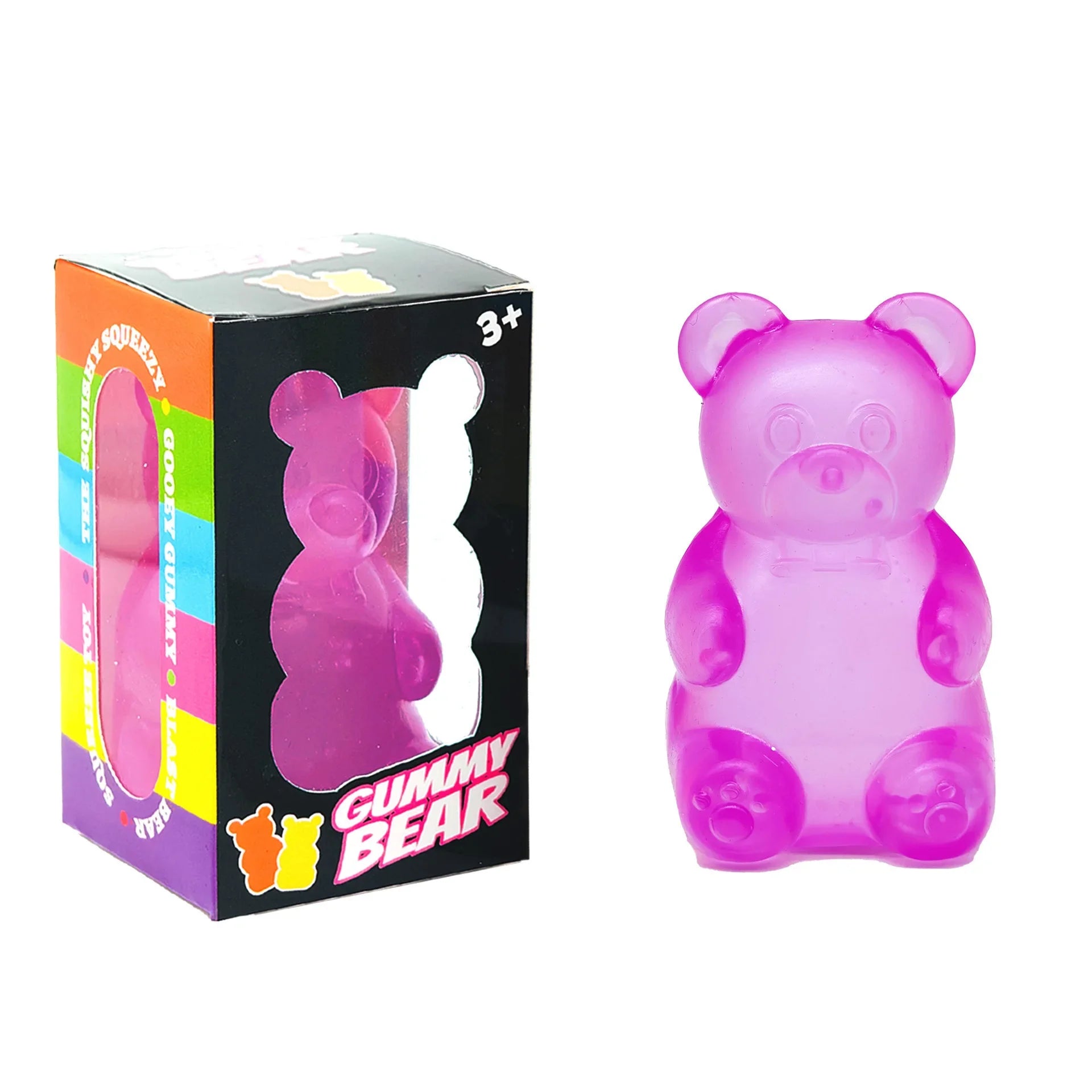 Cute Bear Stress Relief Squeeze Toy – Colorful Desk Decoration