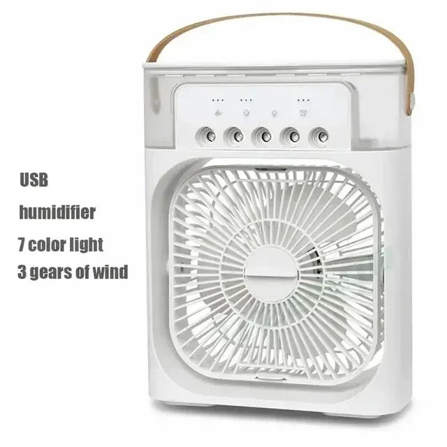 3-in-1 Mini Air Cooler Fan with LED Night Light & Humidifier