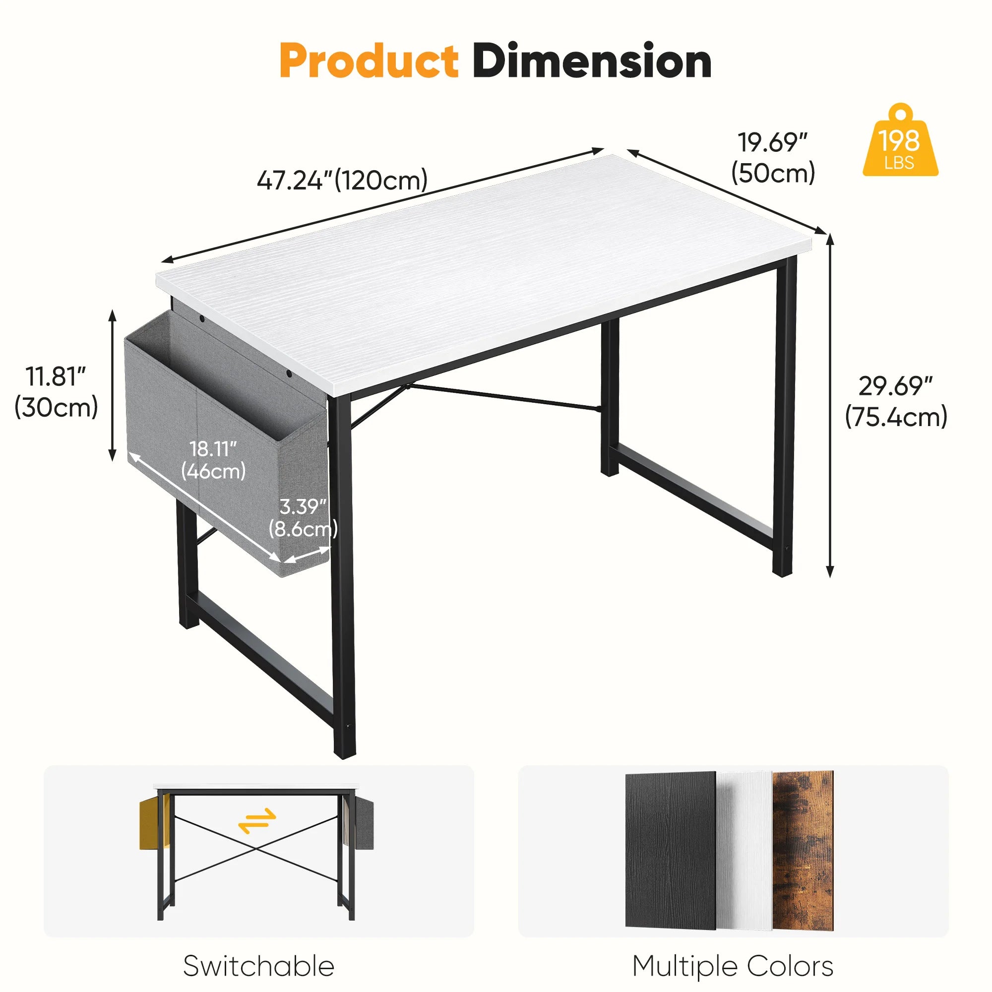JHK Adjustable 31"–55" Computer Office Desk – Work, Study & Game in Style