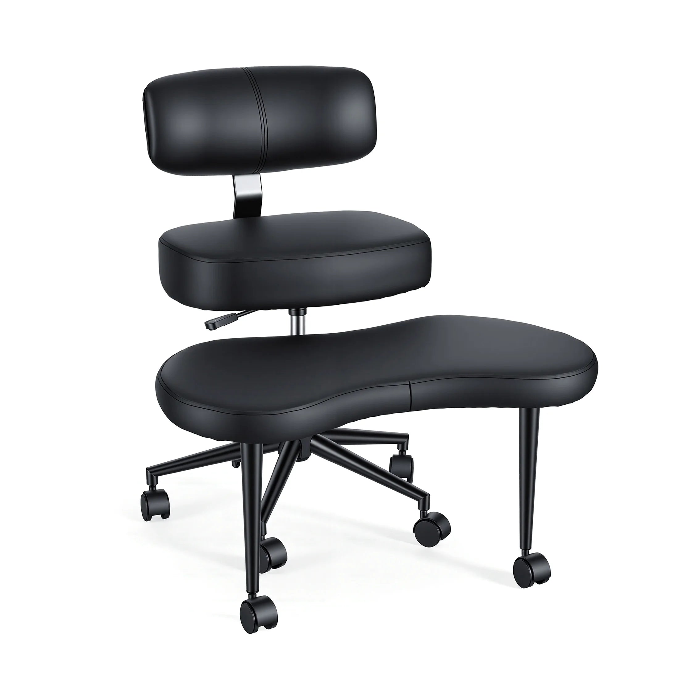 JHK Teddy Fleece Armless Ergonomic Office Chair with Lumbar Support – Cozy Comfort Meets Modern Productivity