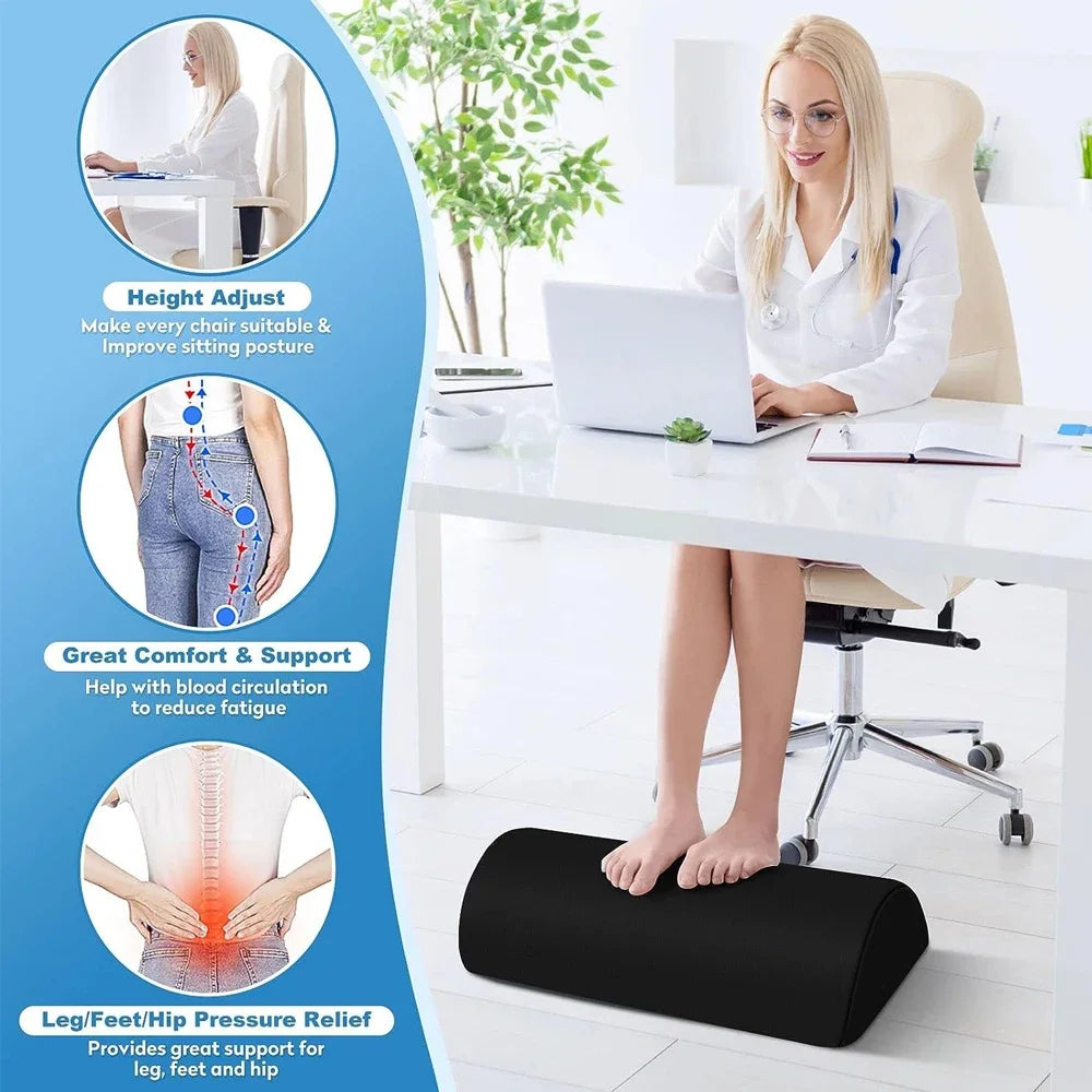 Ergonomic Foot Rest for Under Desk – Memory Foam with Non-Slip Base