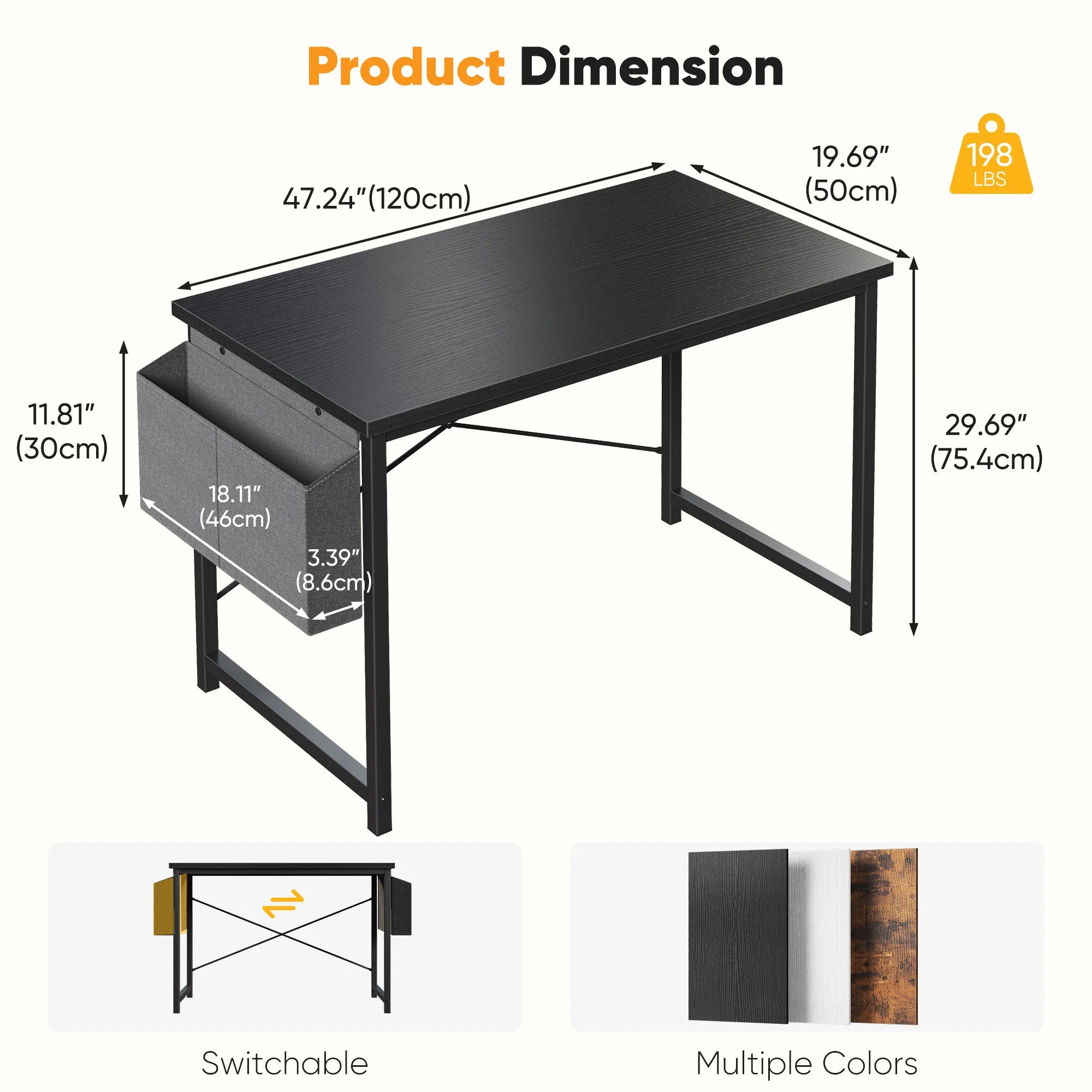 JHK Adjustable 31"–55" Computer Office Desk – Work, Study & Game in Style