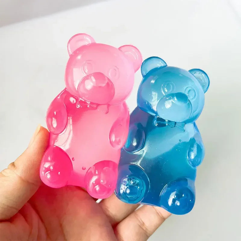 Cute Bear Stress Relief Squeeze Toy – Colorful Desk Decoration