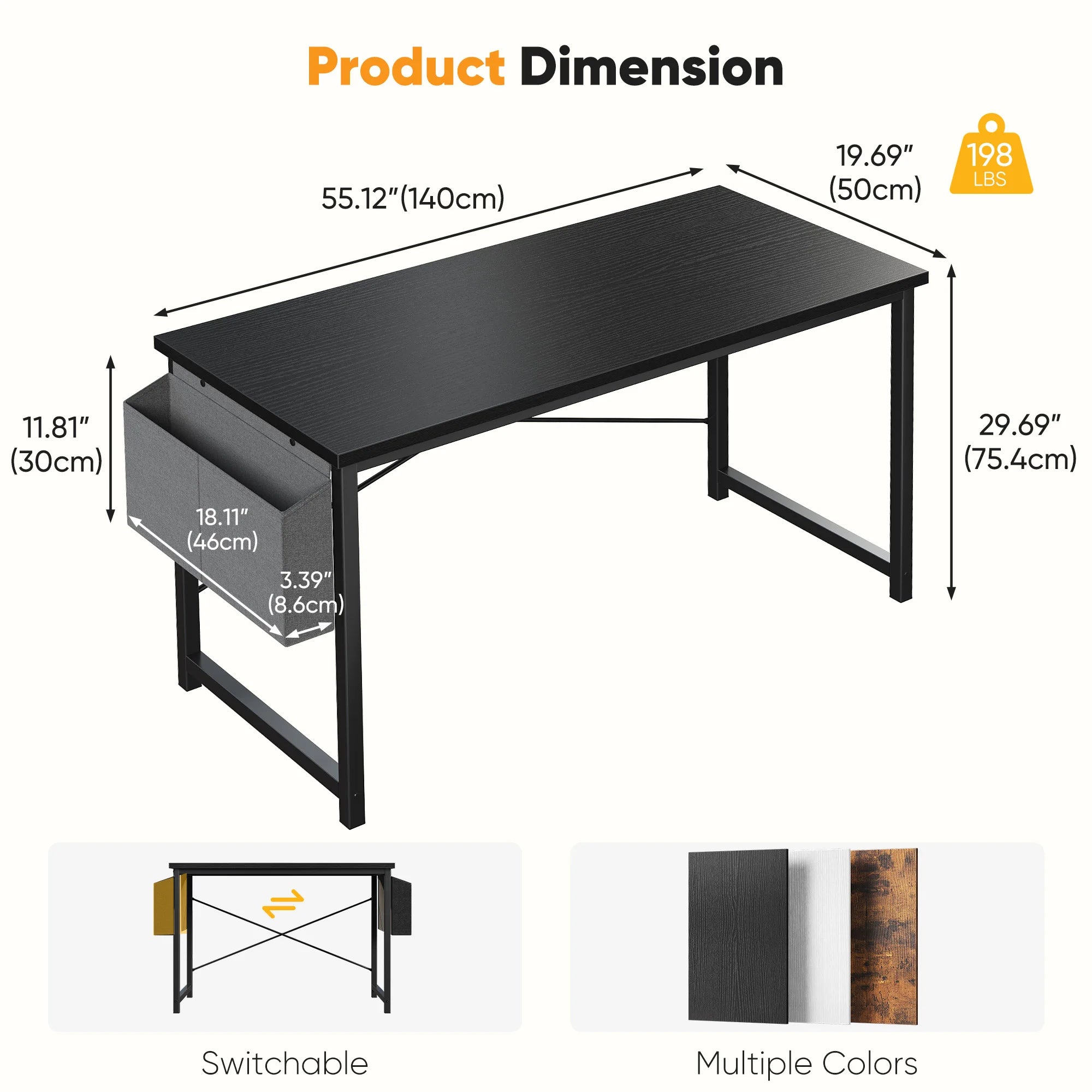 JHK Adjustable 31"–55" Computer Office Desk – Work, Study & Game in Style