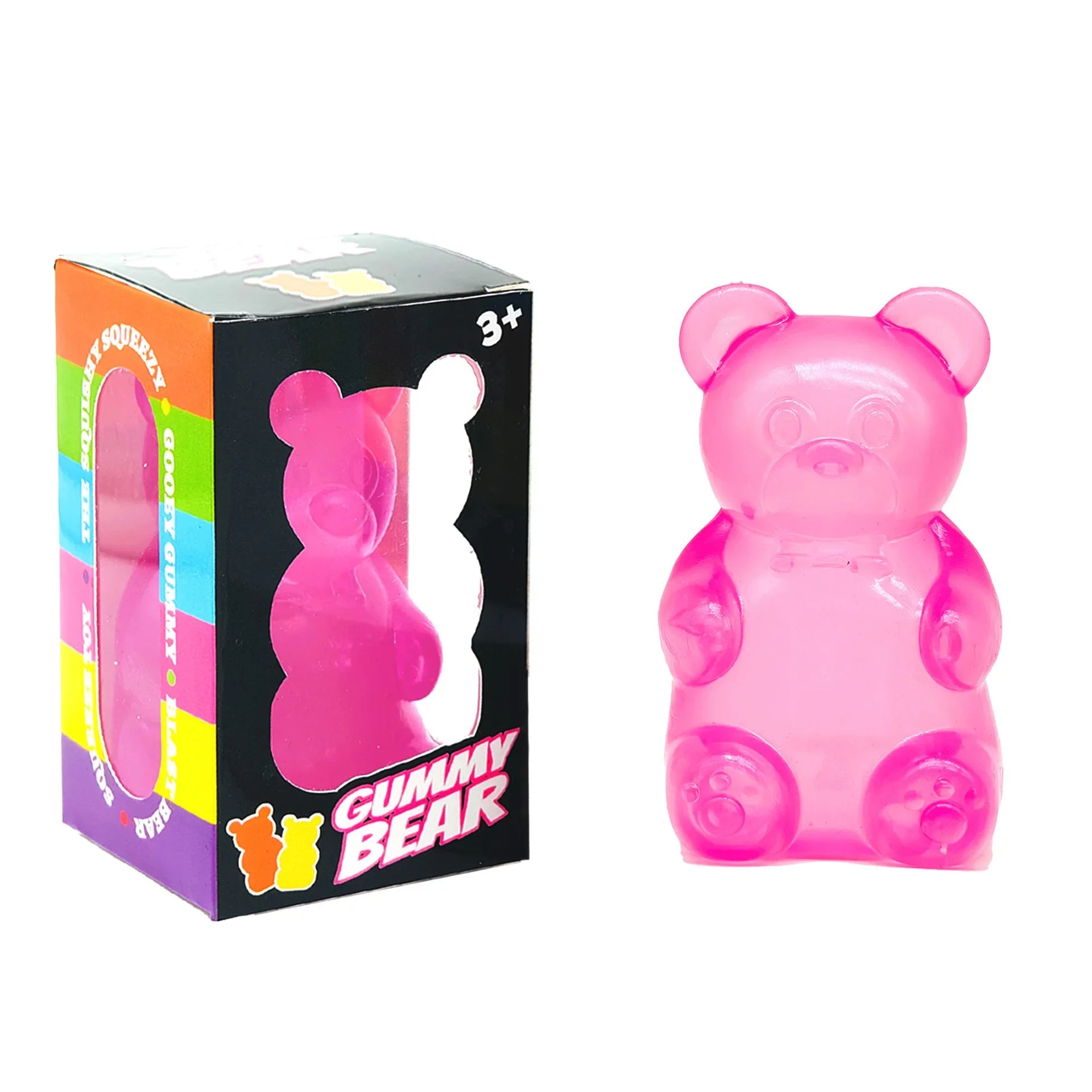 Cute Bear Stress Relief Squeeze Toy – Colorful Desk Decoration
