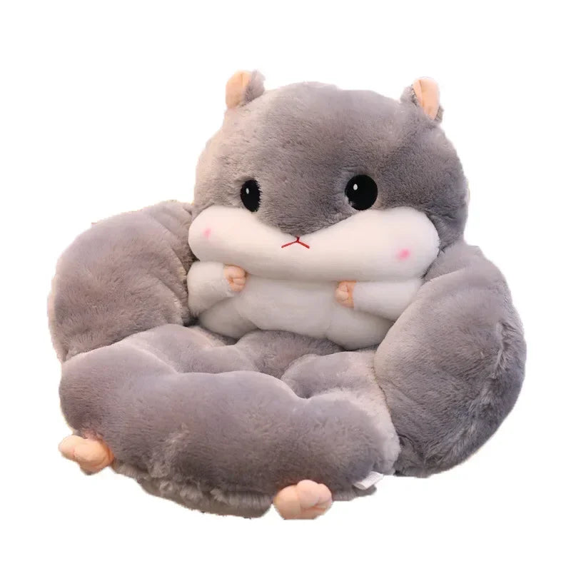Cartoon Chair Cushion Office Cute Hamster Shaped Seat Cushion Winter Thermal Home Supplies