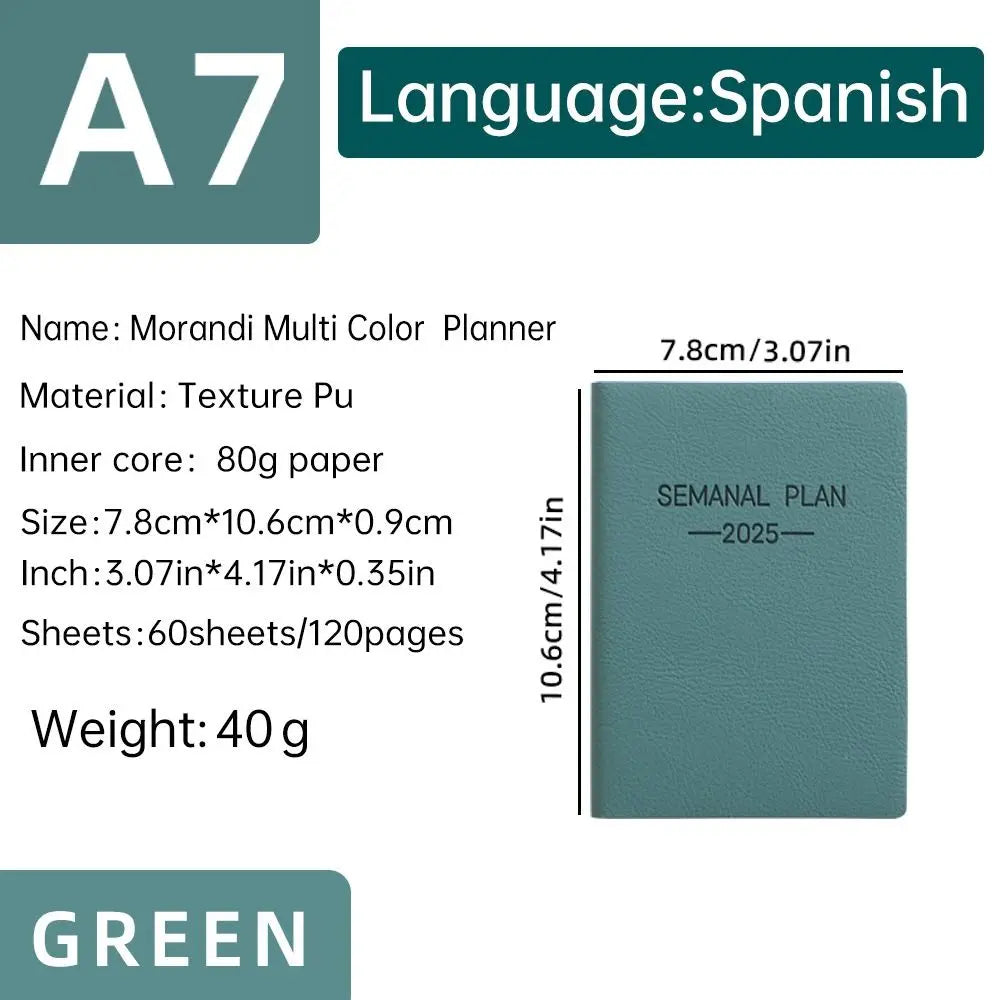 Minimalist 2025 Planner Notebook A5 – Morandi Color Daily Agenda
