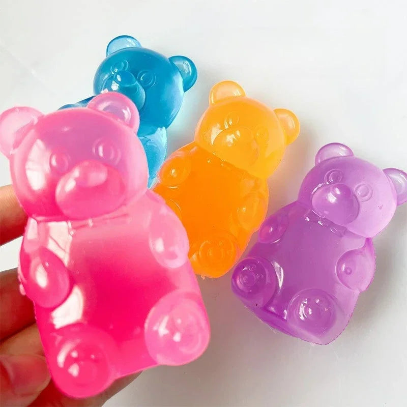 Cute Bear Stress Relief Squeeze Toy – Colorful Desk Decoration